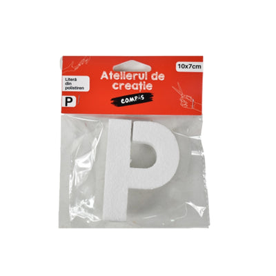 Accesorii craft, litera P polistiren, 10 cm - COMPAS