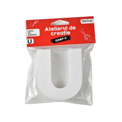 Accesorii craft, litera U polistiren, 10 cm - COMPAS
