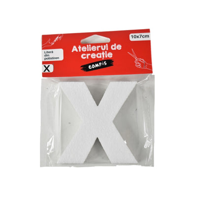 Accesorii craft, litera X polistiren, 10 cm - COMPAS