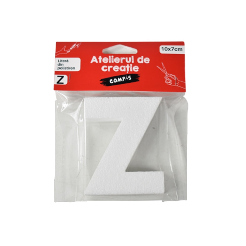 Accesorii craft, litera Z polistiren, 10 cm - COMPAS