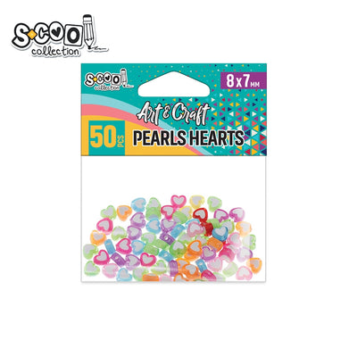 Accesorii craft, margele inimioara, 8x7 mm, 50 buc/set - S-COOL