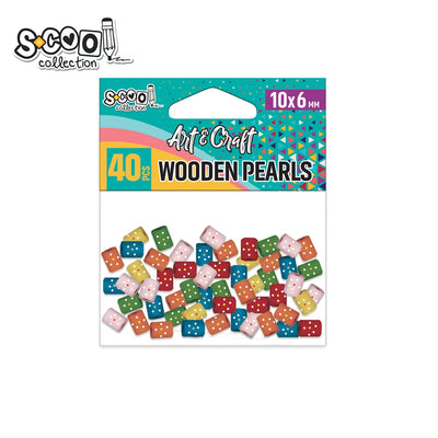 Accesorii craft, margele lemn, 10x6 mm, 40 buc/set - S-COOL