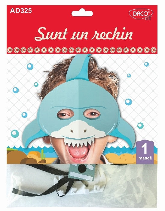 Set accesorii craft mască DIY Sunt un Rechin DACOart AD325 cu elemente predecupate pentru copii.