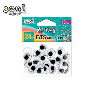 Accesorii craft, ochisori cu gene, 18 mm, 24 buc/set - S-COOL