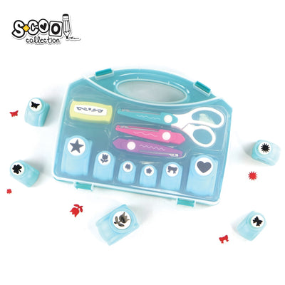 Accesorii craft, Set perforatoare div. modele+foarfeca, in gentuta - S-COOL