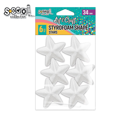 Accesorii craft, stelute polistiren, 34 mm, 6 buc/set - S-COOL