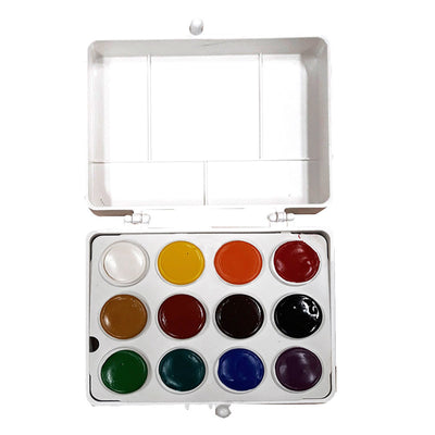 Set acuarele 12 culori Colibri realizate după rețetă tradițională pentru școală și artă