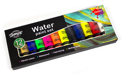 Acuarele tempera water 12 culori*22 ml/set EVOffice