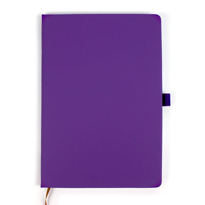 Agenda A5, 80 file, cu coperti rigide si elastic, buzunar interior si suport pix - mov