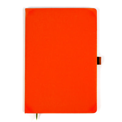Agenda A5, 80 file, cu coperti rigide si elastic, buzunar interior si suport pix - portocaliu