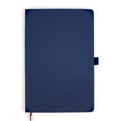 Agenda A5, 80 file, cu coperti rigide si elastic, buzunar interior si suport pix - bleumarin