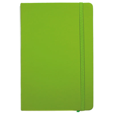 Agenda A5, 80 file, cu coperti rigide si elastic, buzunar interior si suport pix - verde