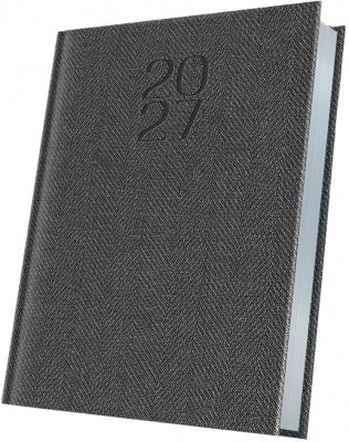 Agenda datata 2027 Herlitz Premium Deluxe Bard, A5, 352 pagini, coperta din piele sintetica, margini folio argintiu