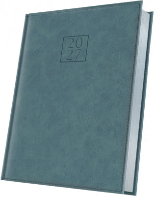 Agenda datata 2027 Herlitz Premium Deluxe Chianti, A5, 352 pagini, coperta din piele sintetica, margini folio argintiu