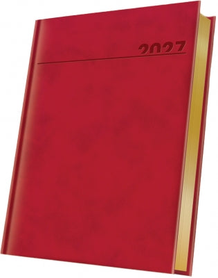 Agenda datata 2027 Herlitz Premium Deluxe Chia, A5, 352 pagini, coperta din piele sintetica, margini folio auriu