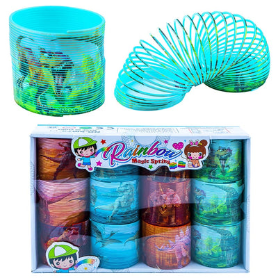 Arc spiralat curcubeu, diametru 7,5 cm, Dinozauri