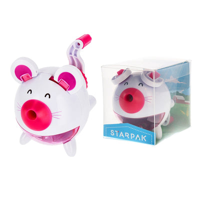 Ascutitoare cu manivela, Soricel, roz - STARPAK