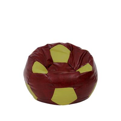 Fotoliu puf Baby Ball - imitatie piele - bordo/verde