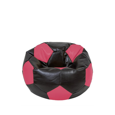 Fotoliu puf Baby Ball - imitatie piele - wenge/roz