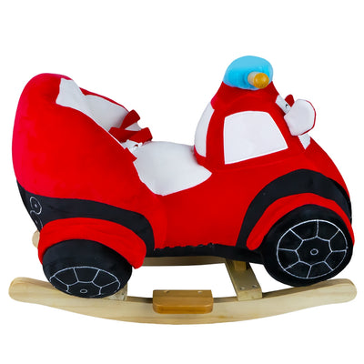 Balansoar pentru bebelusi, Masina pompieri, lemn + plus, 60x34x45 cm
