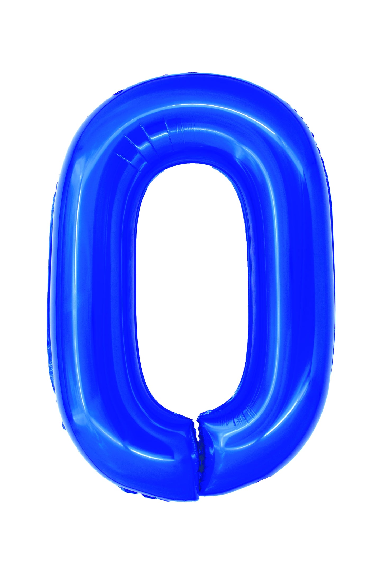 Balon decorativ din folie în formă de cifra 0, culoare albastră, dimensiune 100 cm, brand DACO, include pai de umflare