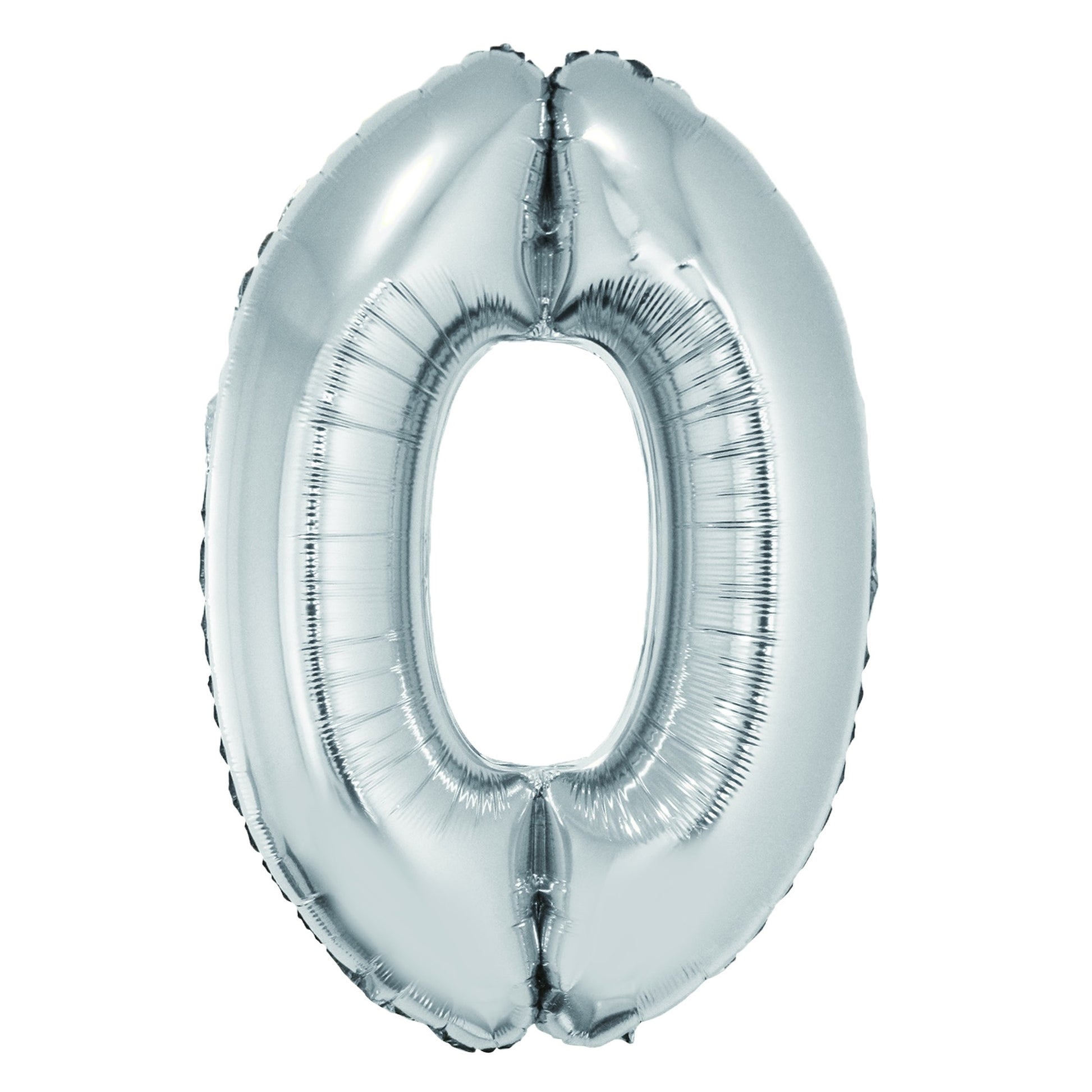 Balon decorativ gigant din folie cifra 0, culoare argintiu metalizat, dimensiune 100 cm, brand DACO, cod produs BL1000AG