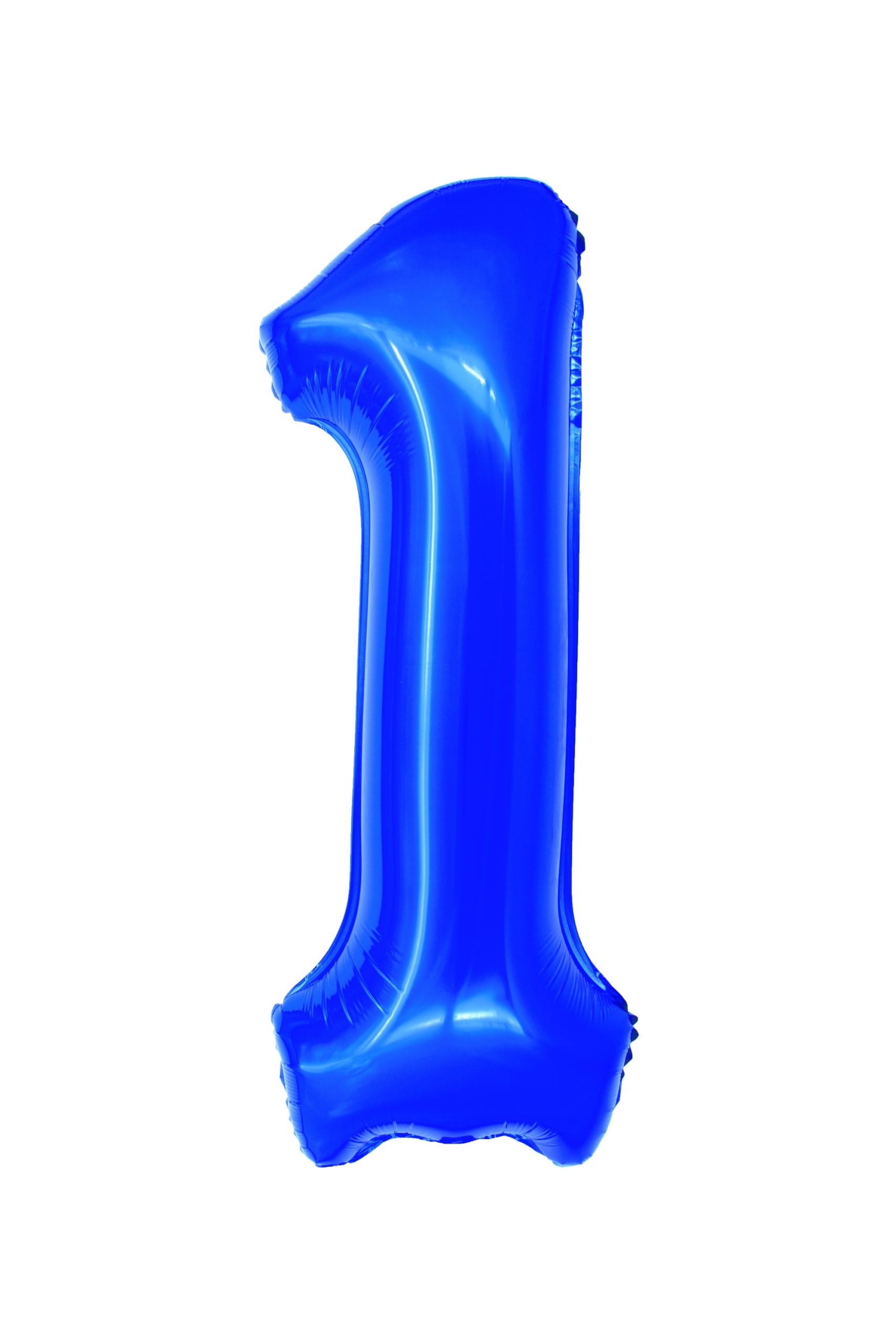 Balon decorativ gigant din folie în formă de cifra 1, culoare albastră, înălțime 100 cm, brand DACO, ideal pentru prima aniversare și ședințe foto