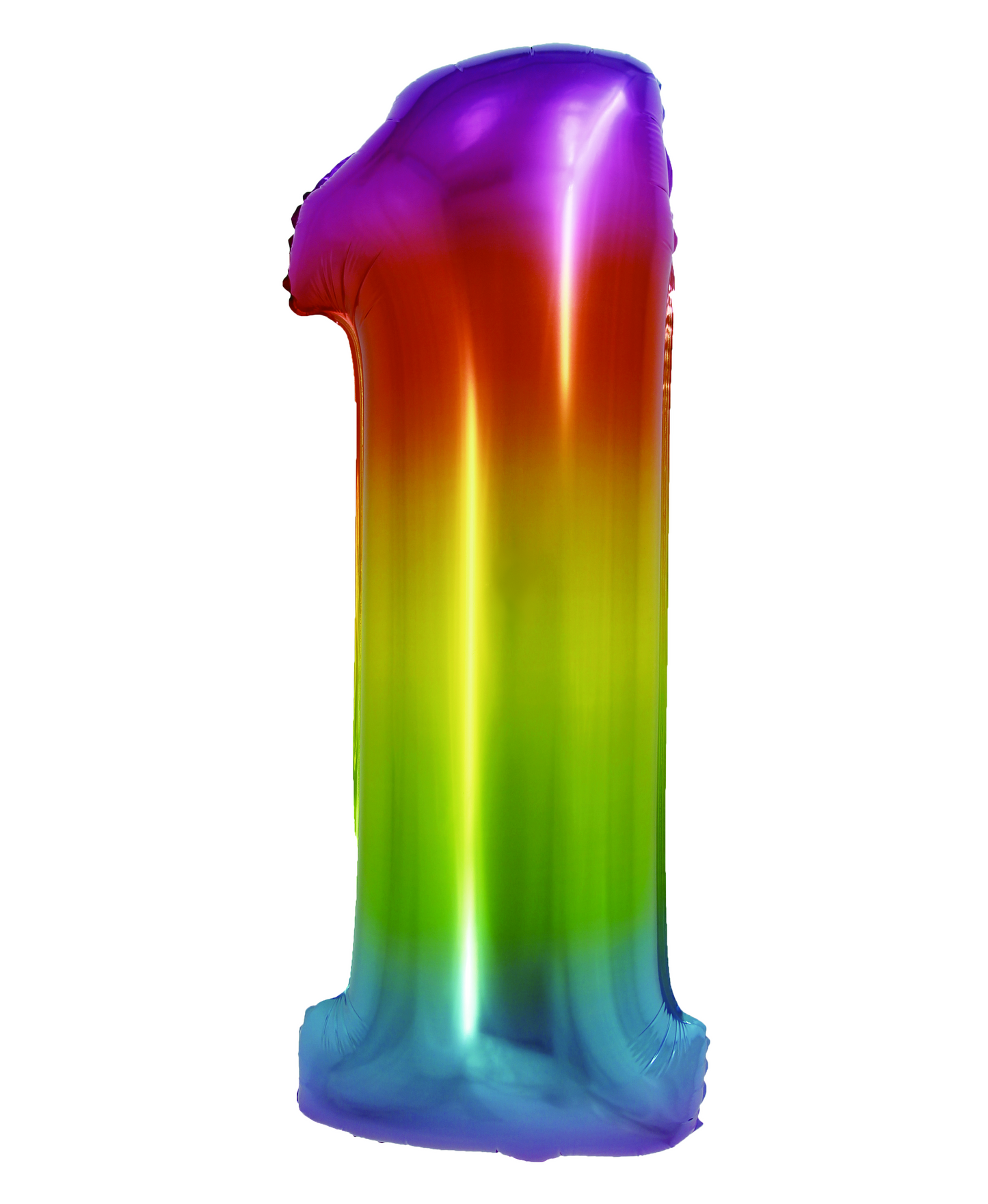 Balon decorativ gigant din folie cifra 1, design curcubeu multicolor, înălțime 85 cm, brand DACO, ideal pentru prima aniversare