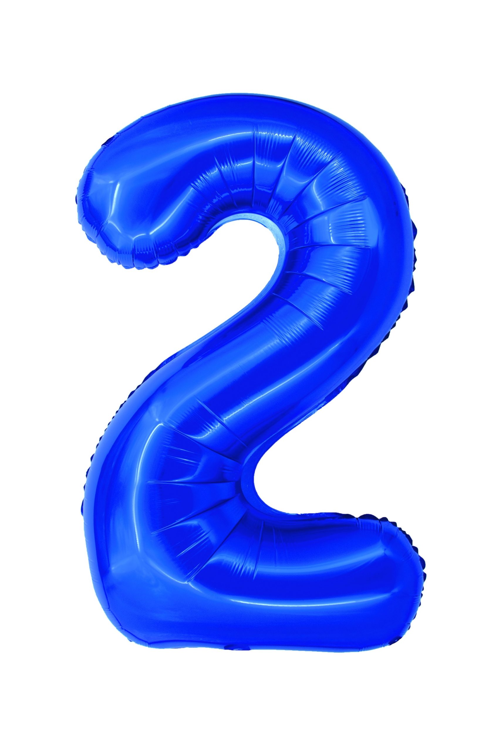 Balon decorativ gigant din folie în formă de cifra 2, culoare albastră, înălțime 100 cm, brand DACO, ideal pentru aniversări și ședințe foto