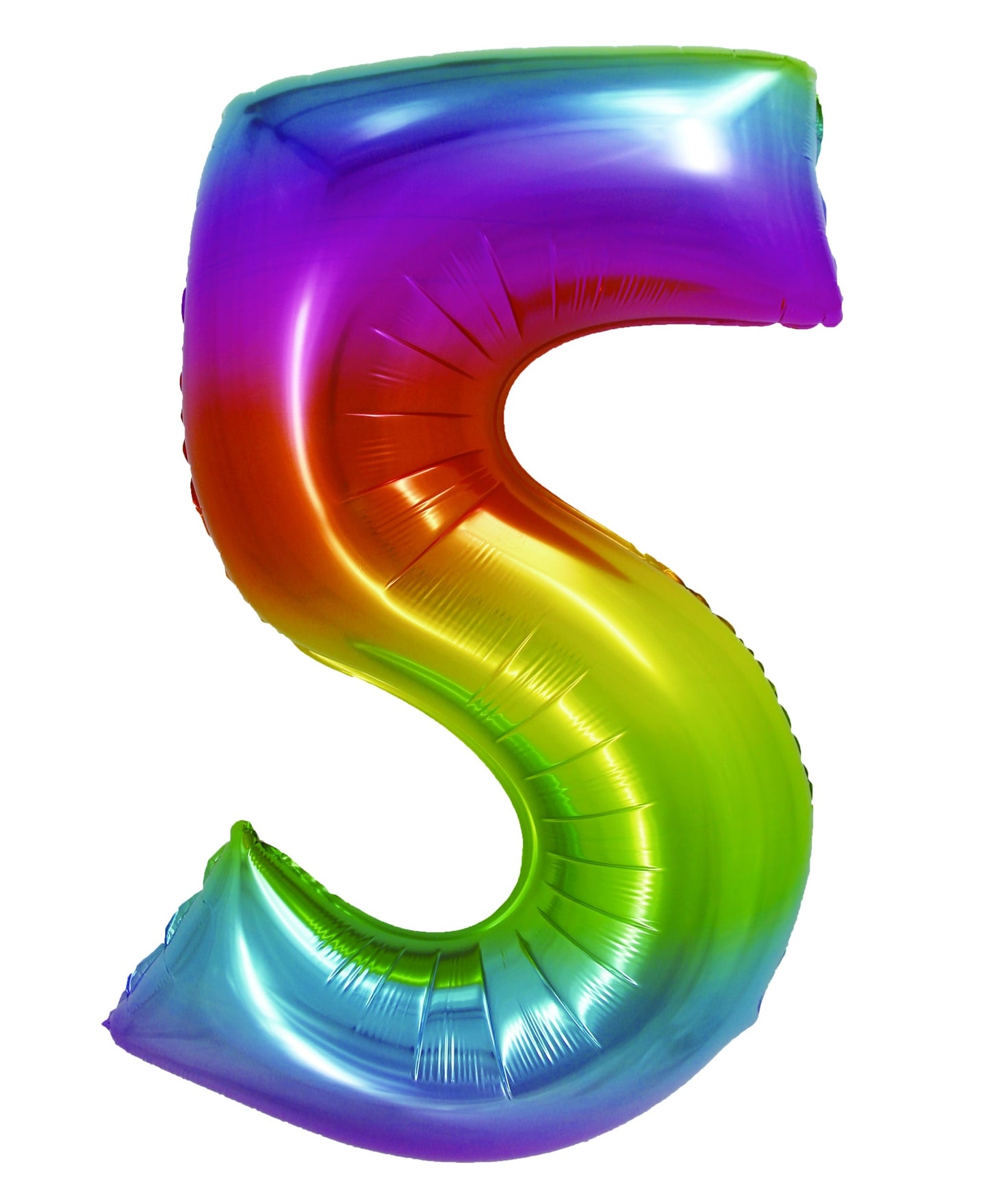 Balon mare din folie în forma cifrei 5, brand DACO, aspect multicolor vibrant, dimensiune 85 cm, potrivit pentru aniversări.