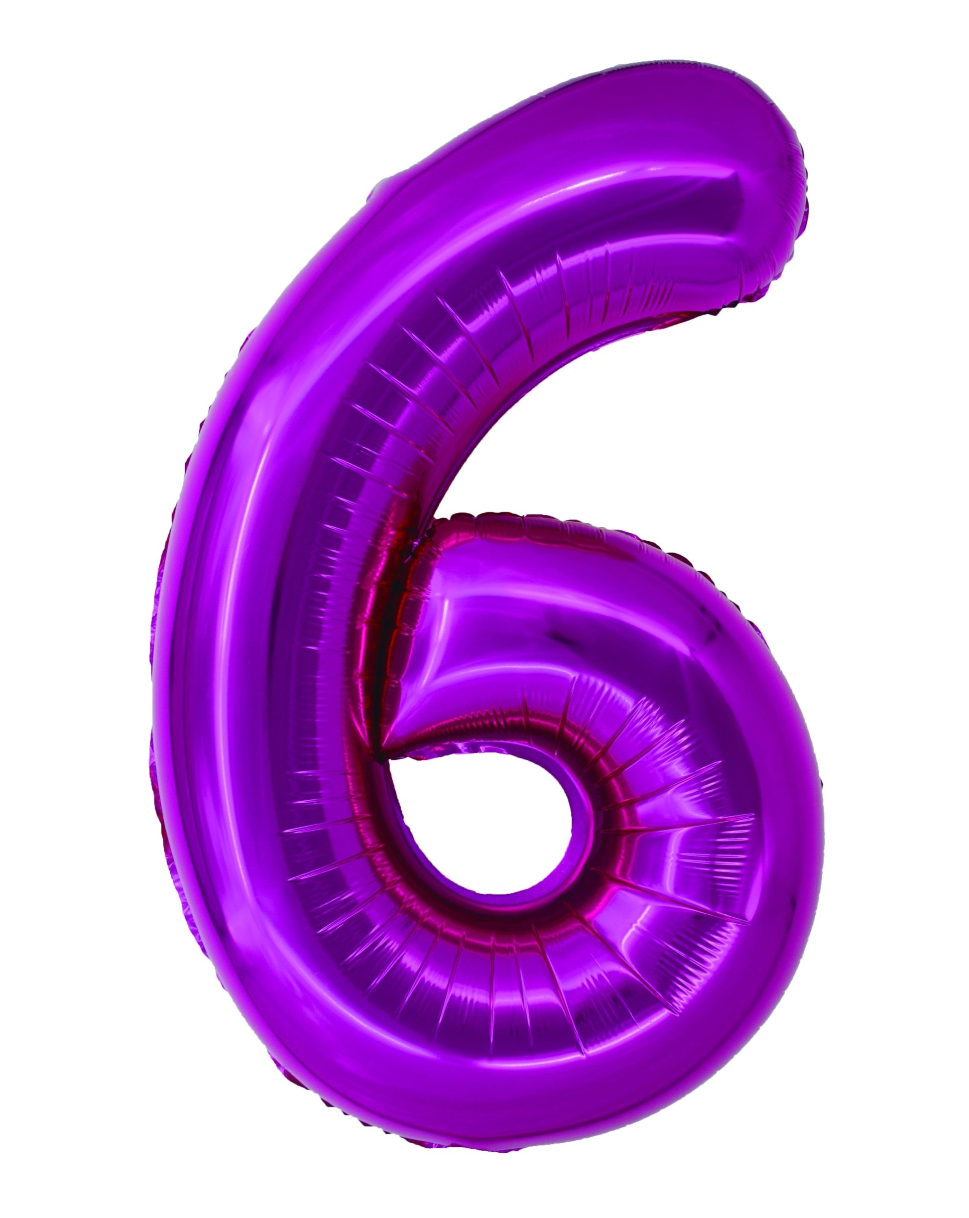 Balon uriaș din folie în forma cifrei 6, culoare roz magenta vibrant, brand DACO, dimensiune 1 metru, accesoriu pentru petreceri aniversare