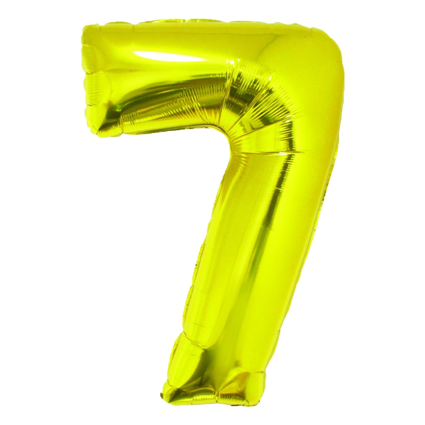 Balon mare din folie auriu strălucitor în forma cifrei 7, brand DACO, înălțime 85 cm, accesoriu ideal pentru decoruri festive și ședințe foto