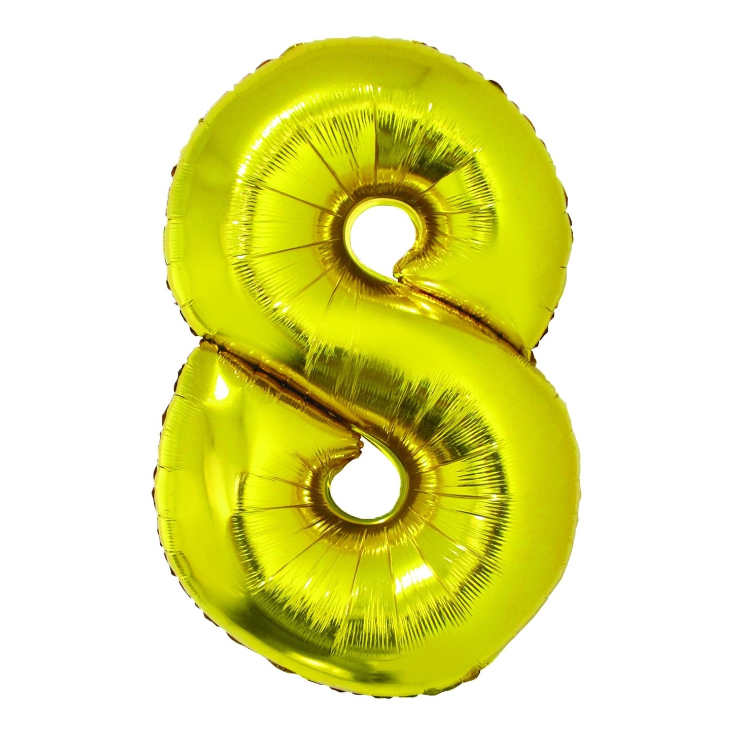 Balon mare din folie auriu strălucitor în forma cifrei 8, brand DACO, înălțime 85 cm, accesoriu ideal pentru decoruri festive și ședințe foto