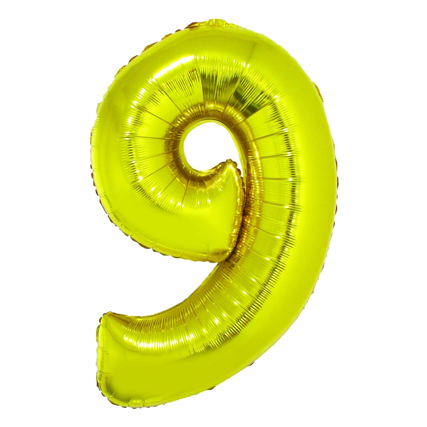 Balon uriaș din folie auriu strălucitor în forma cifrei 9, brand DACO, înălțime 1 metru, accesoriu ideal pentru decoruri festive și aniversări.