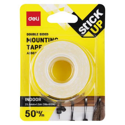 Banda dublu adeziva 1.5M*25.4MM DELI