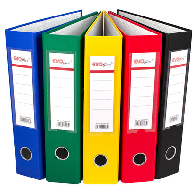 Biblioraft Carton Plastifiat Cu Margine Metalica, Buzunar Plastic, A4, 7.5 Cm Evoffice - Negru