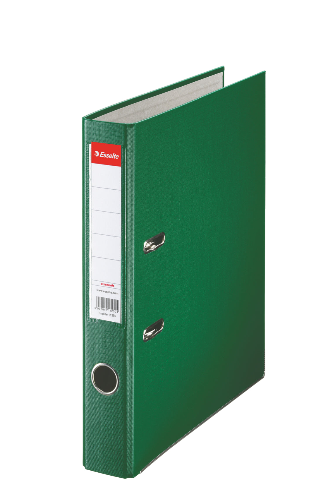 Biblioraft verde Esselte Economy, format A4, cotor de 5 cm, cu mecanism standard și șină metalică, ideal pentru arhivarea profesională și organizarea pe culori a documentelor