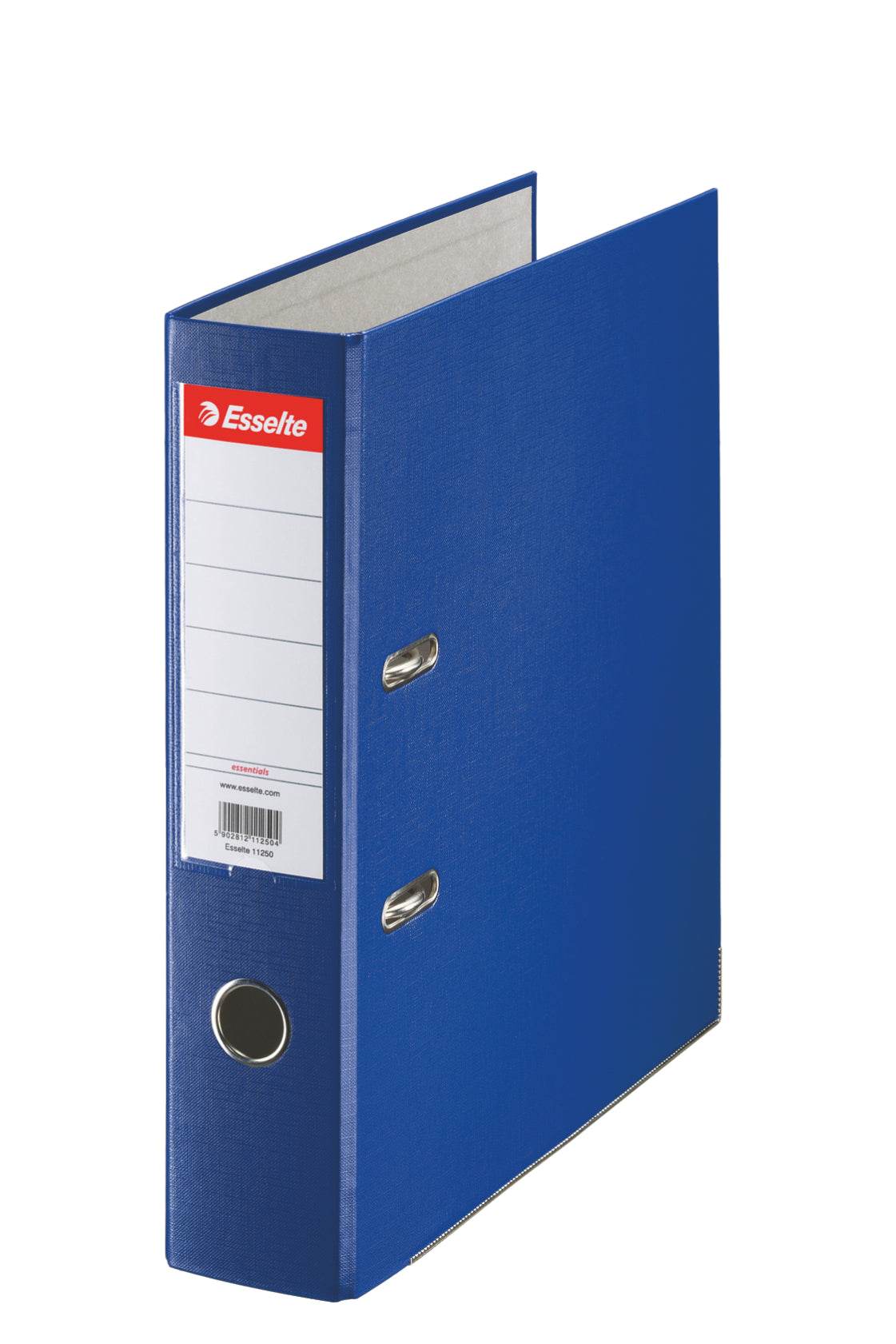 Biblioraft albastru Esselte Economy, format A4, cotor lat de 7.5 cm, cu mecanism standard și șină metalică, ideal pentru arhivarea voluminoasă a documentelor în birou