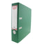 Biblioraft verde Daco, format A4, cotor lat de 7.5 cm, realizat din carton rigid plastifiat, dotat cu colțuri metalice și buzunar pentru etichetă, ideal pentru organizarea echilibrată și durabilă a documentelor.