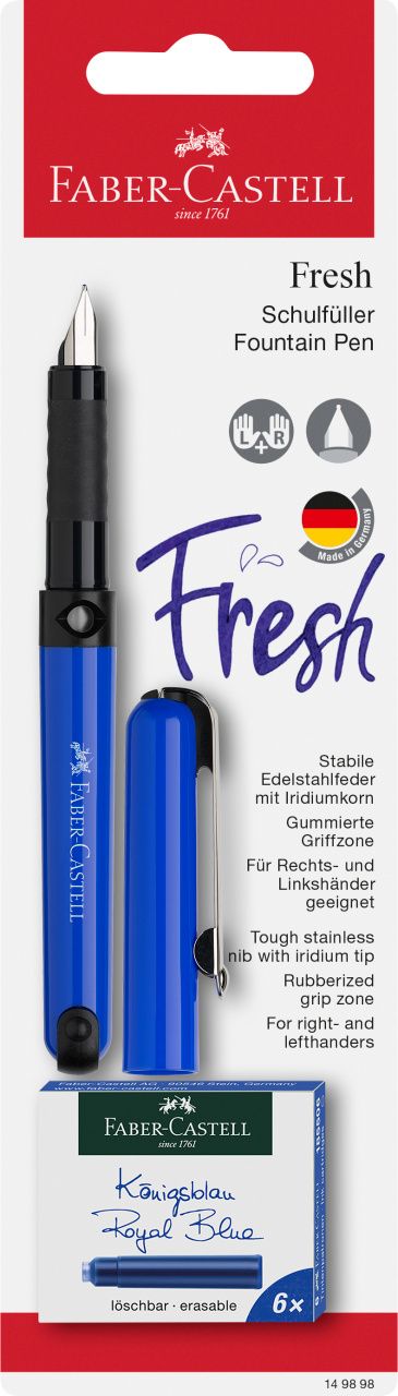 Blister Stilou Scolar Vario Fresh Albastru + 6 Cartuse Faber-Castell