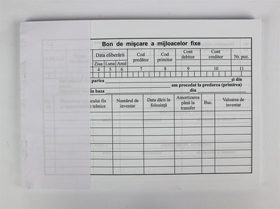 Bon de miscare a mijloacelor fixe A5 FV