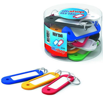 Breloc pentru chei, cu eticheta, 5x2,2 cm, 20 buc/set - OFFISHOP