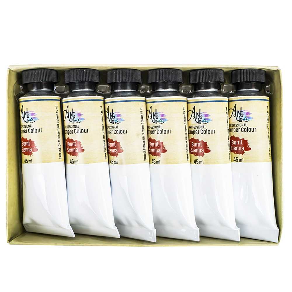 Set 6 Tuburi Tempera Maro, 45ml, Pigmenți de Înaltă Calitate, Non-Toxic, Artline