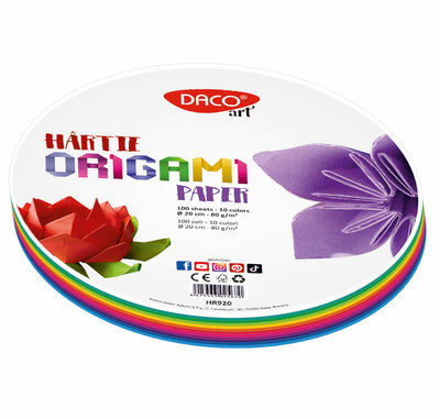 HARTIE ORIGAMI ROTUNDA 20CM  100/SET DACO HR920