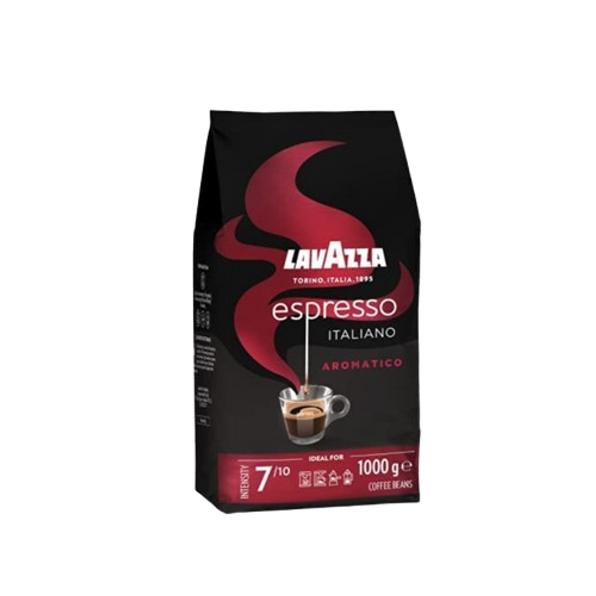 Pachet de cafea boabe Lavazza Espresso Italiano Aromatico 1kg cu note de ciocolată și fructe uscate