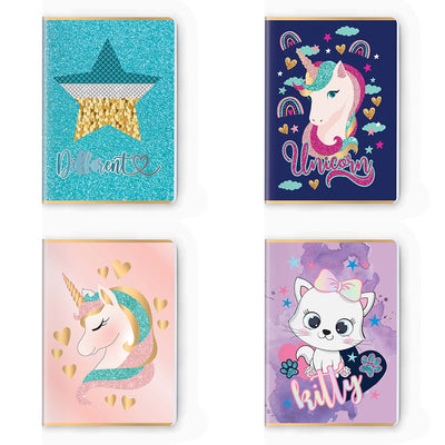 Caiet A4 dictando S-Cool Girls Collection cu 52 file, copertă premium în relief 3D și lac UV pentru școală
