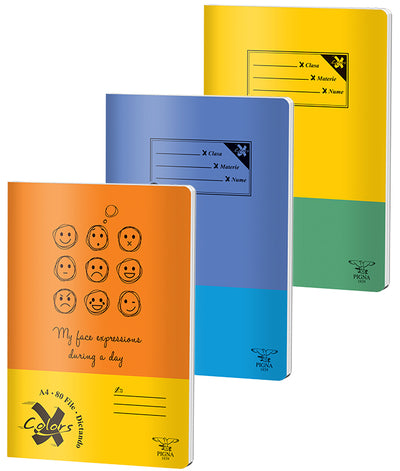 Caiet A4 dictando Basic Pigna cu 80 file și copertă monocromă elegantă pentru școală și birou