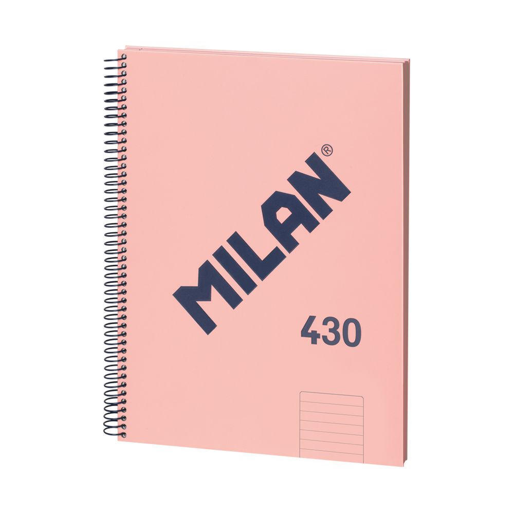 Caiet A4 dictando cu spiră Milan roz 430 57142E80P, 80 file elegante pentru școală și birou