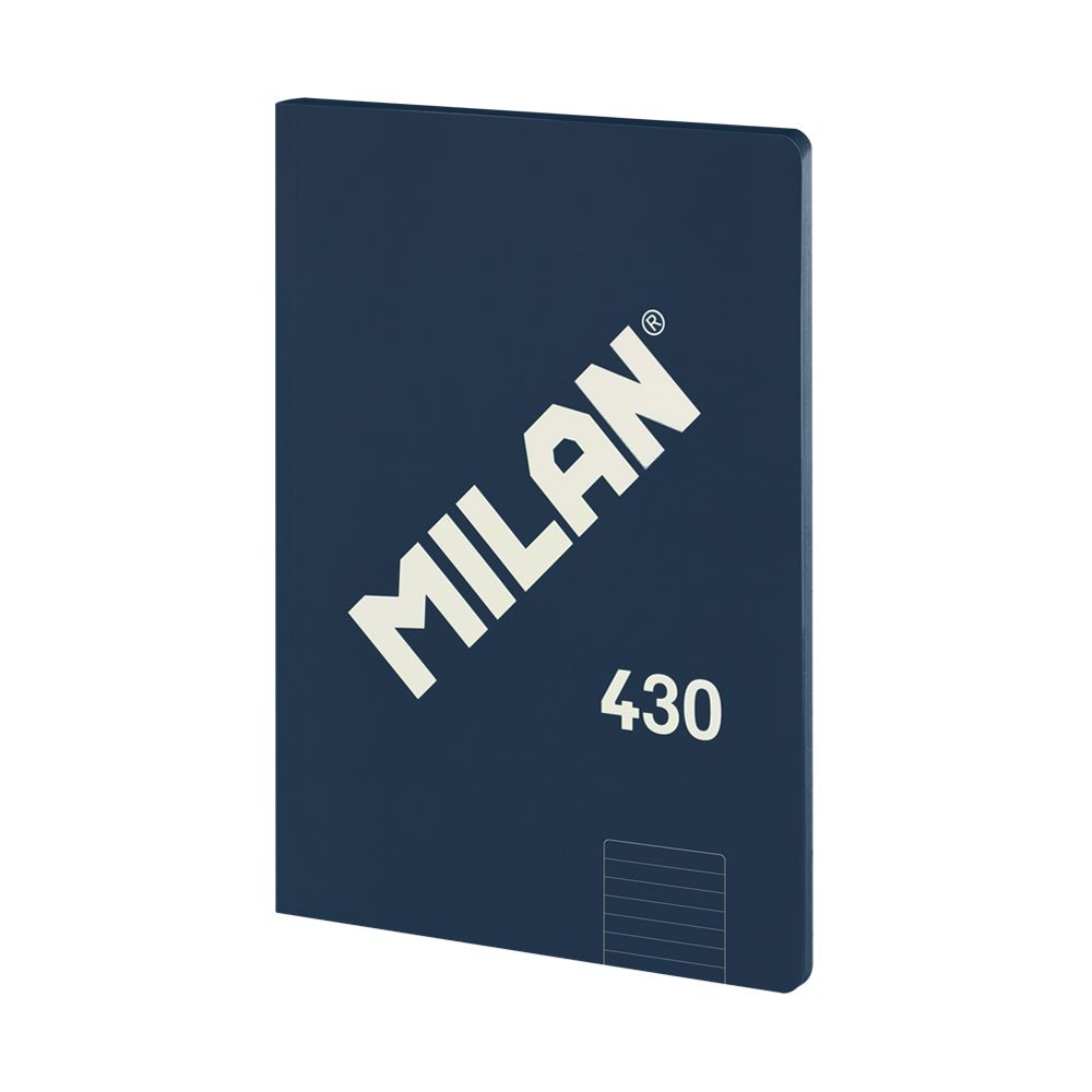 Caiet A4 Milan cu 48 de file dictando, legare cusută pentru durabilitate și copertă albastră profesională, ideal pentru birou, business și notițe elegante