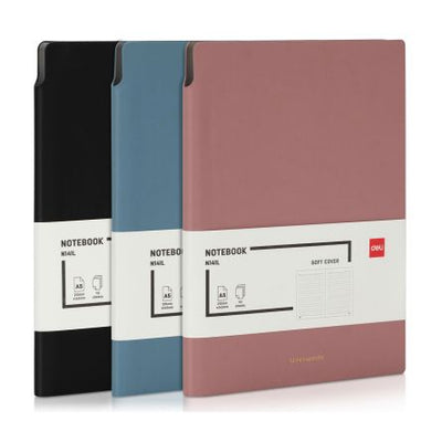Notebook A5 112 file 80g dictando coperta piele DELI